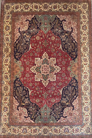 Circa 1970s Hand-Knotted Persian Tabriz Carpet