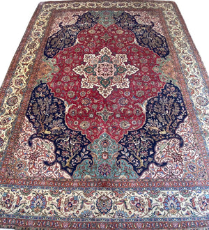 Circa 1970s Hand-Knotted Persian Tabriz Carpet