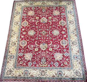 Hand-Knotted Persian Tabriz Carpet