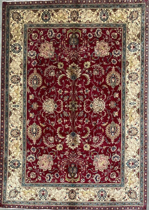 Hand-Knotted Persian Tabriz Carpet