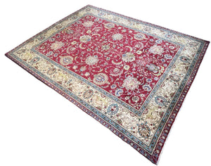 Hand-Knotted Persian Tabriz Carpet