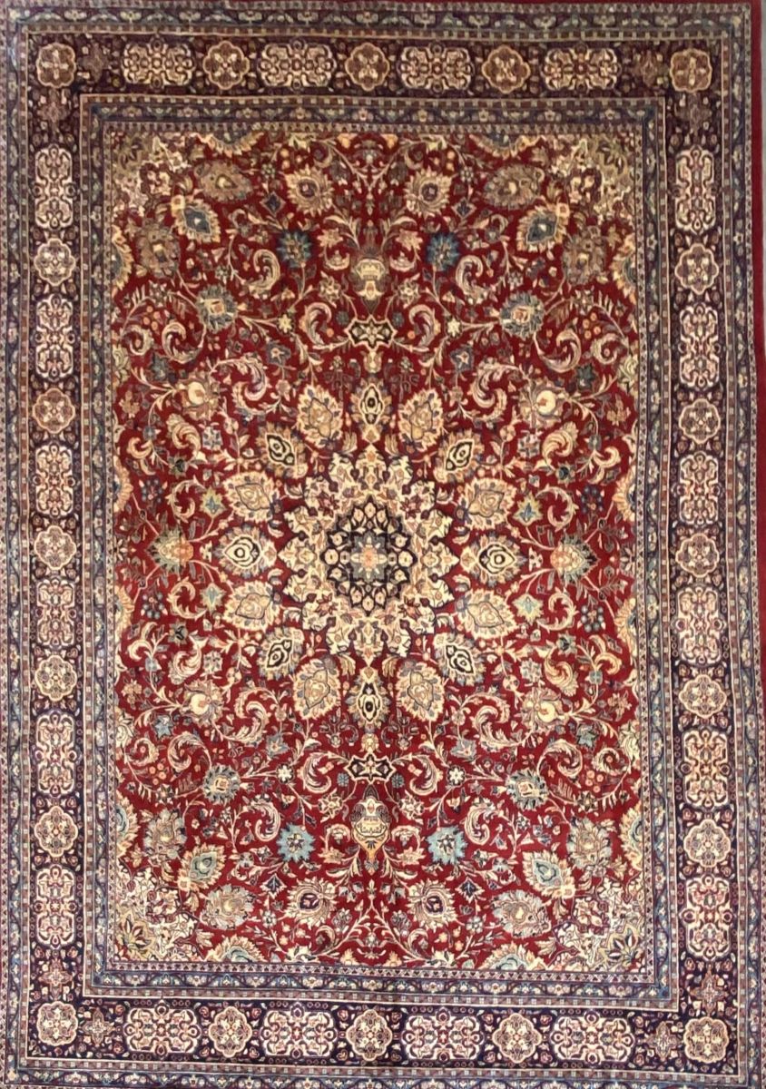 Hand-Knotted Persian Mahallat Carpet