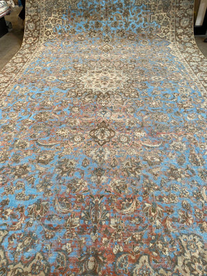 Handmade Vintage Over-dyed Persian Kerman