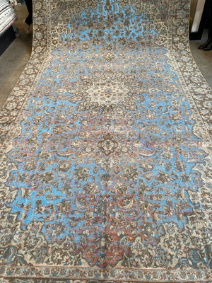 Handmade Vintage Over-dyed Persian Kerman