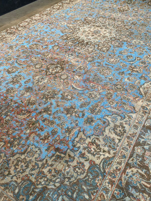 Handmade Vintage Over-dyed Persian Kerman