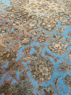 Handmade Vintage Over-dyed Persian Kerman