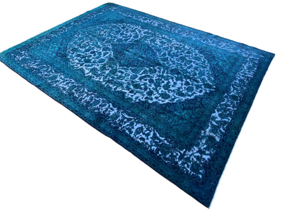 Handmade Vintage Over-Dyed Persian Tabriz