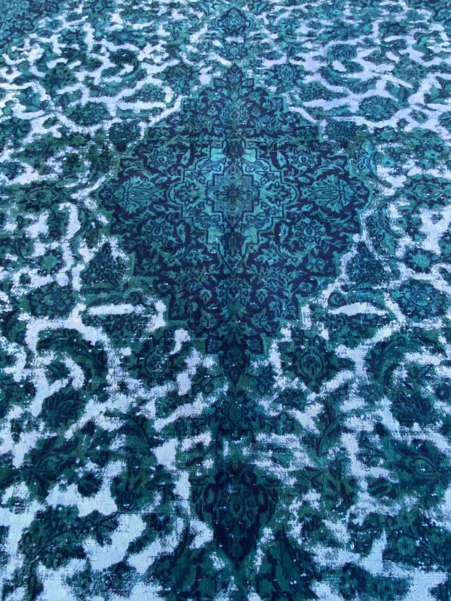 Handmade Vintage Over-Dyed Persian Tabriz