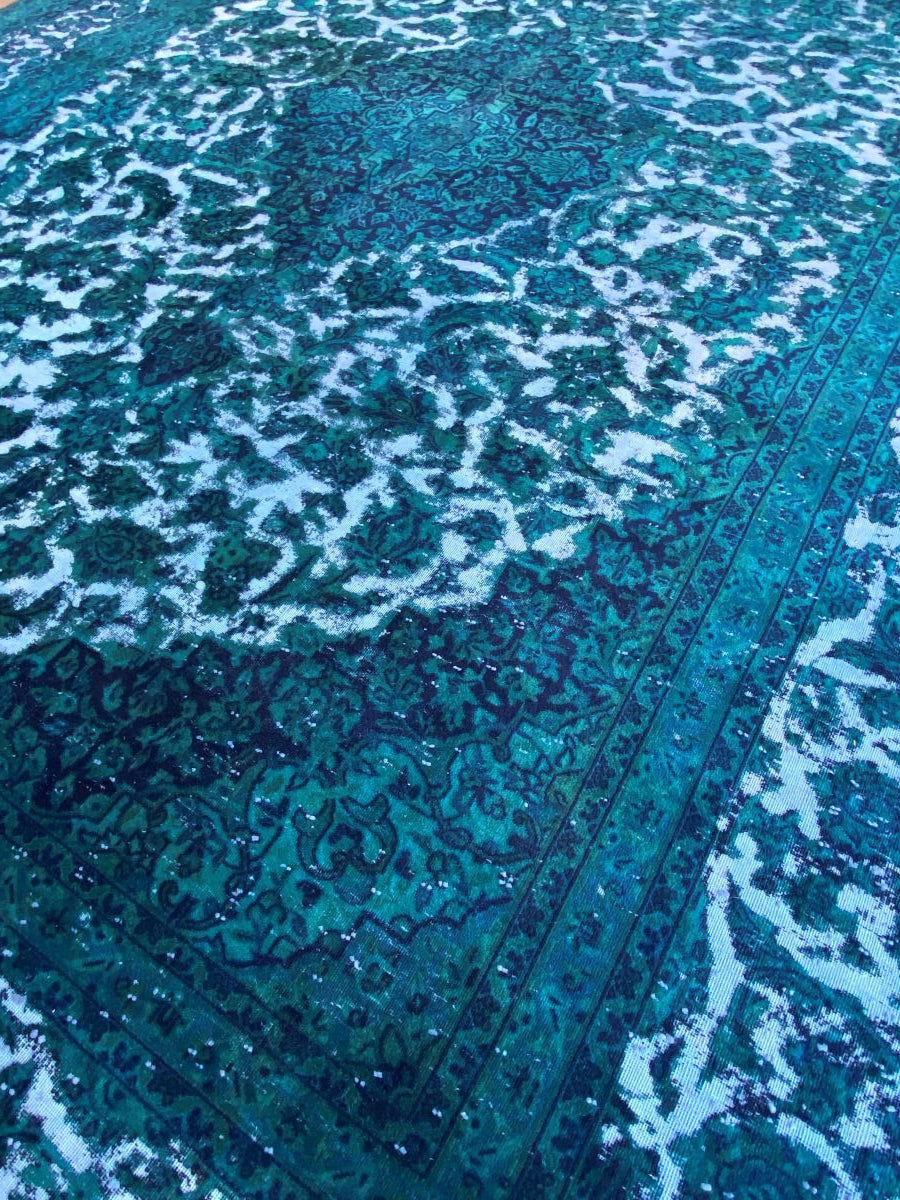 Handmade Vintage Over-Dyed Persian Tabriz