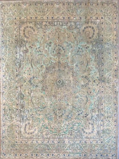 Handmade Vintage Over-Dyed Persian Kerman