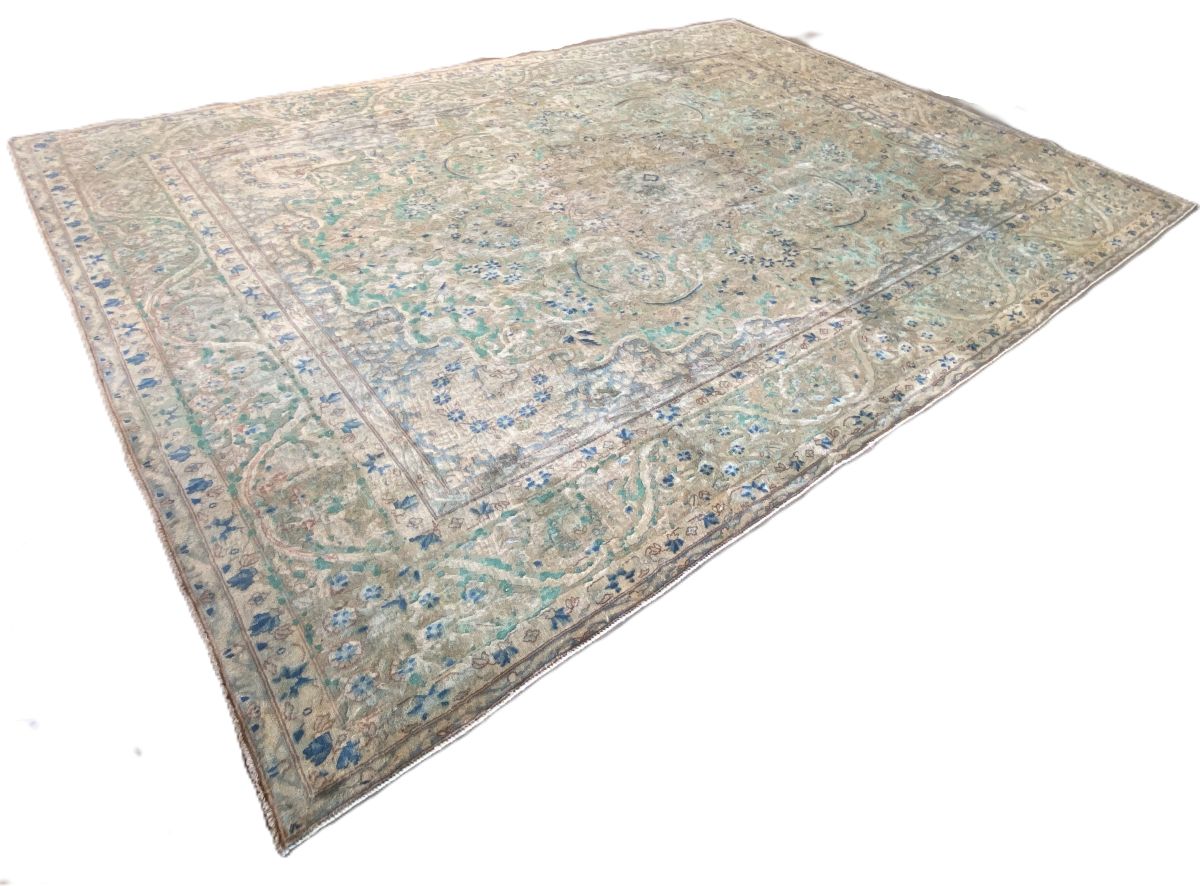 Handmade Vintage Over-Dyed Persian Kerman