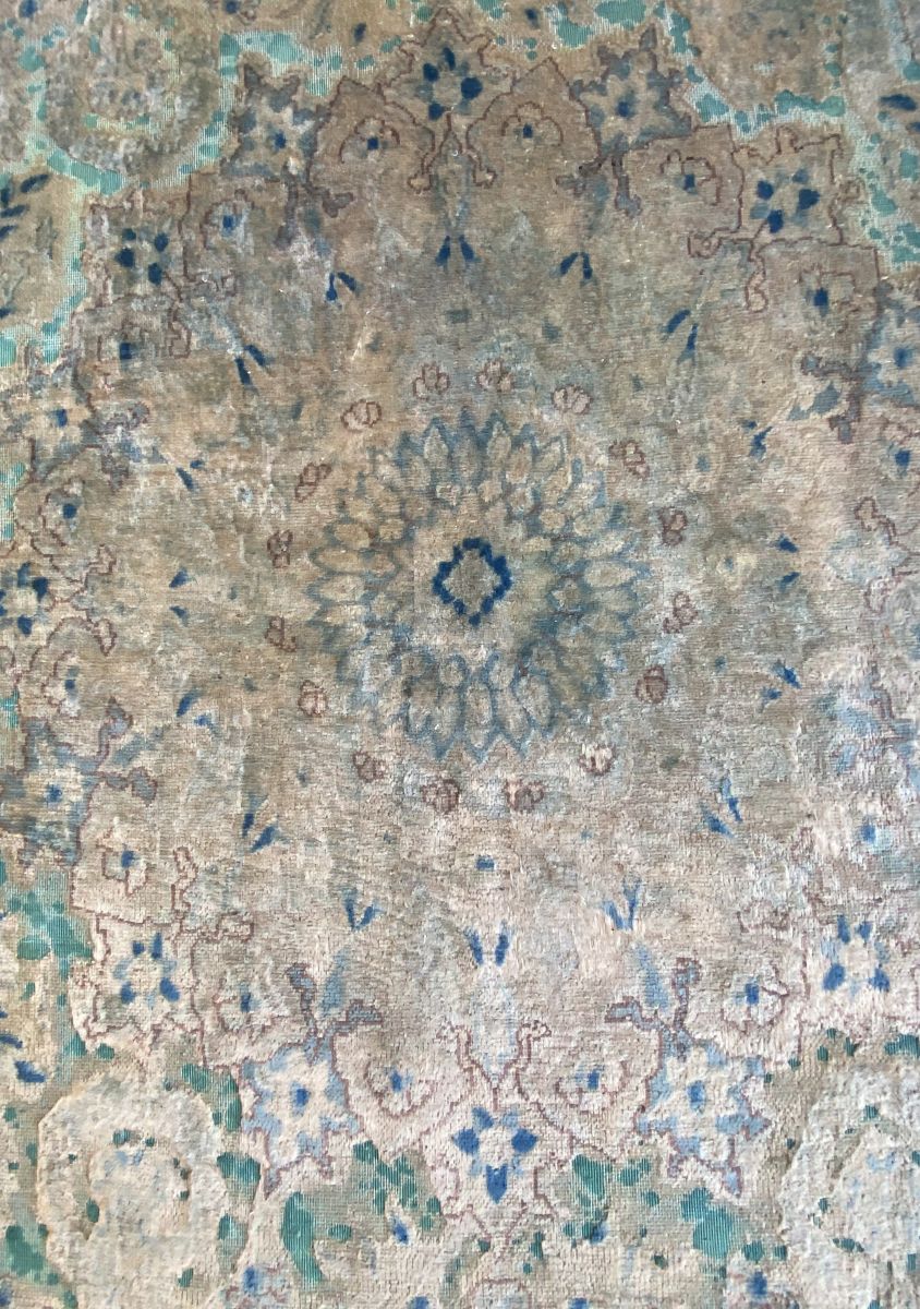 Handmade Vintage Over-Dyed Persian Kerman