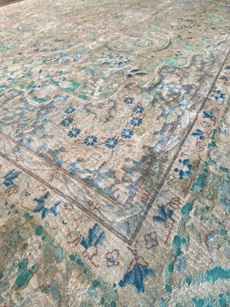 Handmade Vintage Over-Dyed Persian Kerman