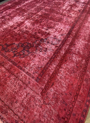 Handmade Vintage Over-dyed Persian Tabriz