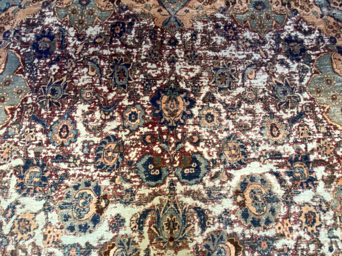 Handmade Vintage Over-dyed Persian Kerman