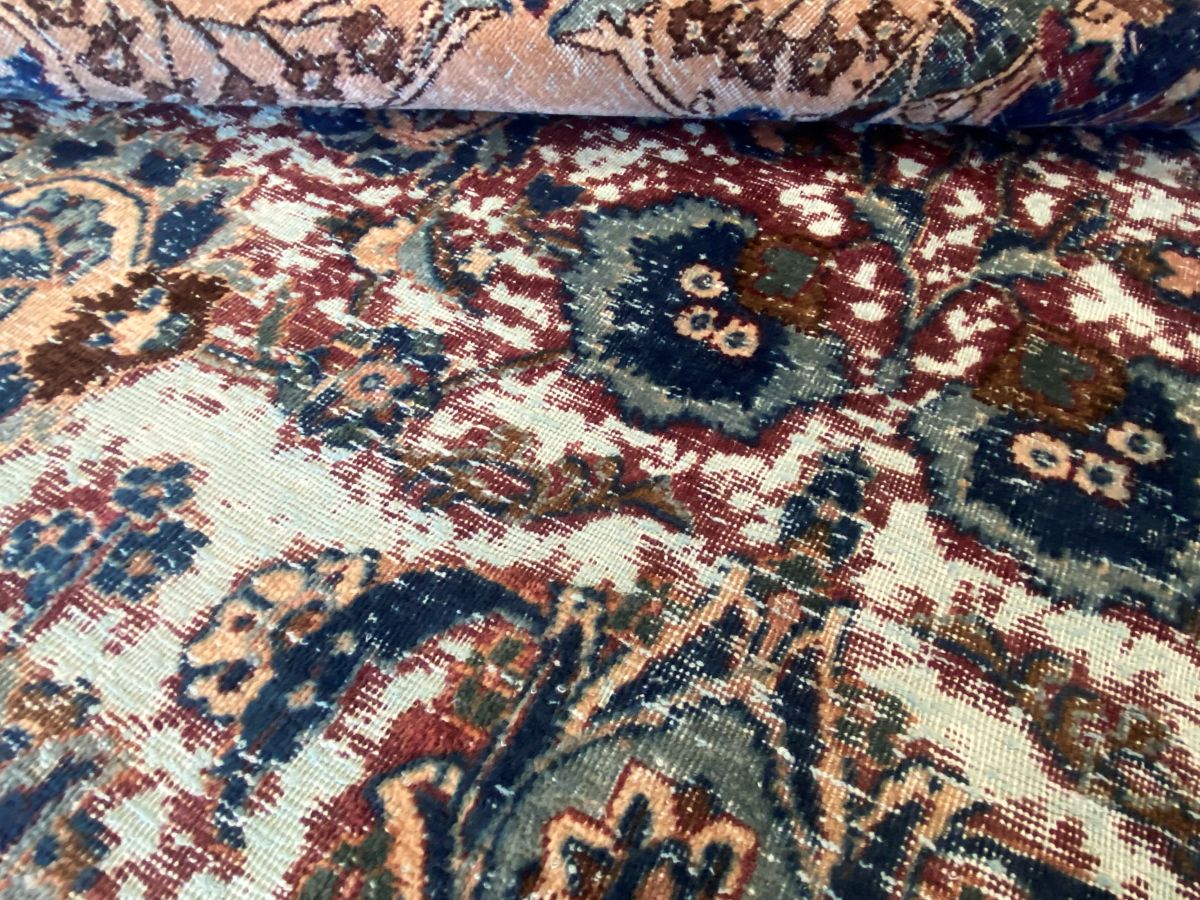 Handmade Vintage Over-dyed Persian Kerman