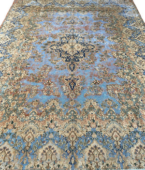 Handmade Vintage Over-Dyed Persian Kerman