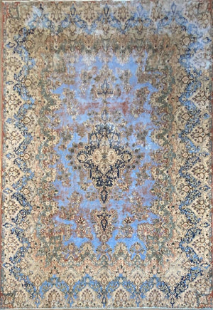 Handmade Vintage Over-Dyed Persian Kerman