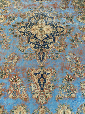 Handmade Vintage Over-Dyed Persian Kerman