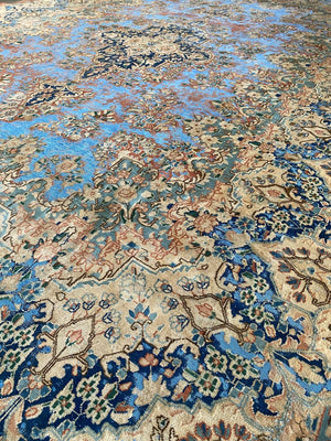 Handmade Vintage Over-Dyed Persian Kerman