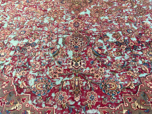 Handmade Vintage Over-dyed Persian Mashhad