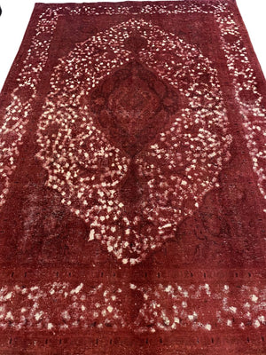 Handmade Vintage Over-dyed Persian Tabriz