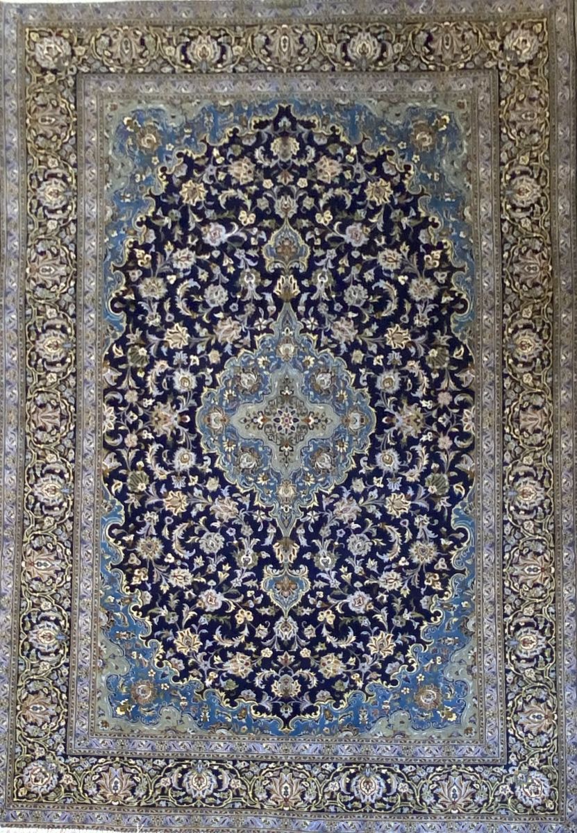 Superfine Hand-Knotted Royal Persian Kashan Carpet