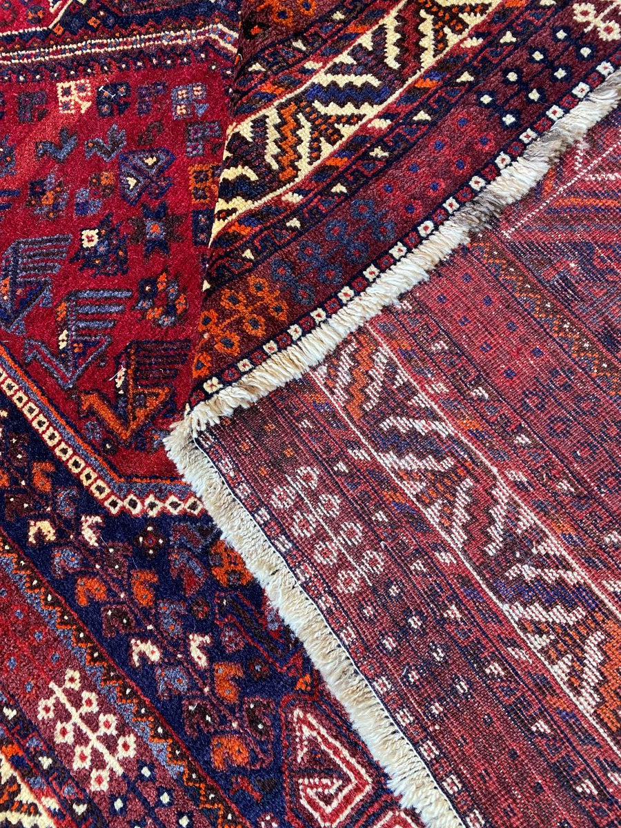 Hand-Knotted Nomadic Persian Qashqaie Carpet