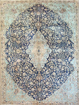 Handmade Vintage Over-dyed Persian Kerman