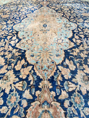 Handmade Vintage Over-dyed Persian Kerman