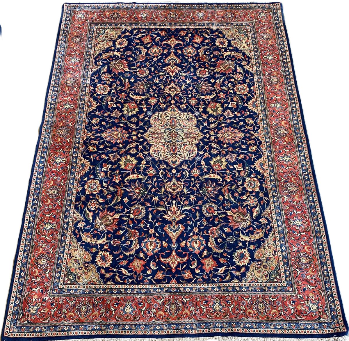 Hand-Knotted Persian Sarouq Carpet