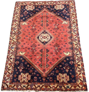 Hand-Knotted Nomadic Persian Qashqaie Carpet