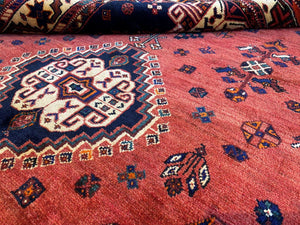 Hand-Knotted Nomadic Persian Qashqaie Carpet