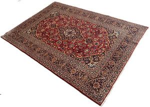 Hand-Knotted Persian Kashan Carpet