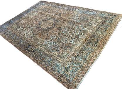 Handmade Vintage Over-dyed Persian Kerman