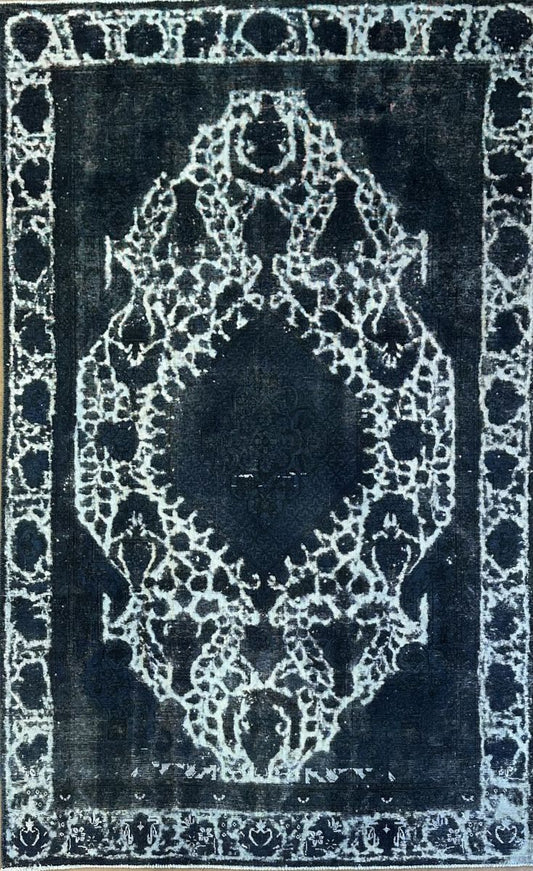 Handmade Vintage Over-dyed Persian Tabriz