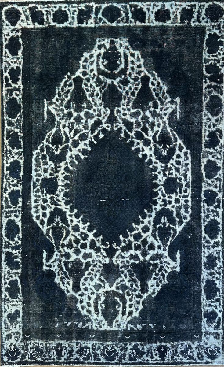 Handmade Vintage Over-dyed Persian Tabriz