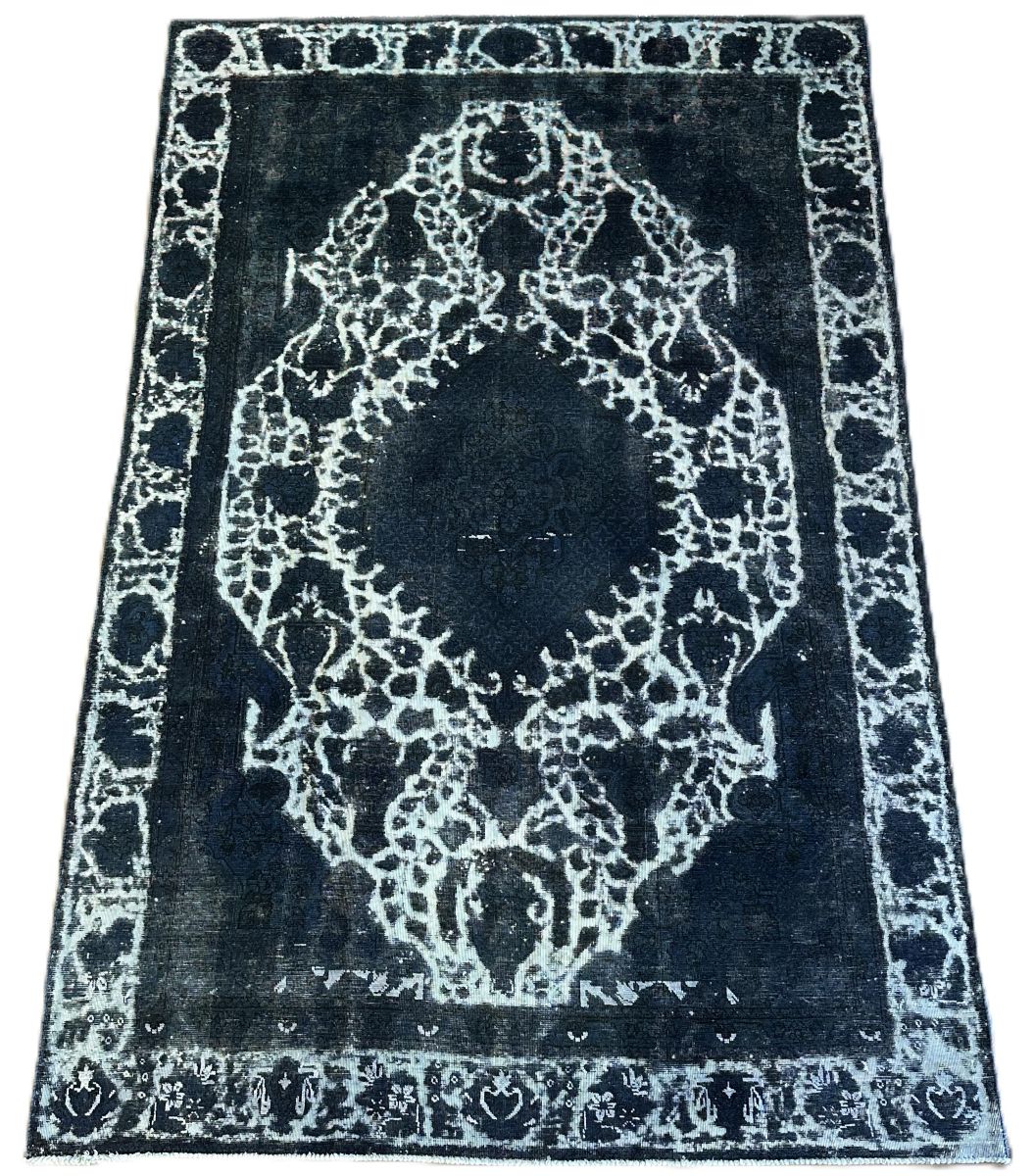 Handmade Vintage Over-dyed Persian Tabriz