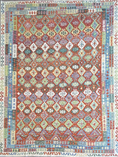Hand-Woven Tribal Afghan Kazak Kilim