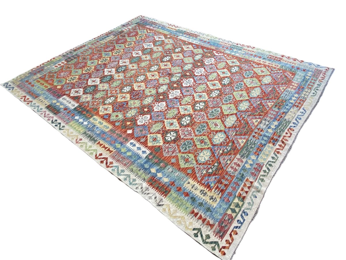 Hand-Woven Tribal Afghan Kazak Kilim