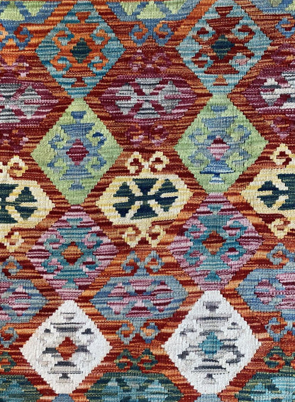 Hand-Woven Tribal Afghan Kazak Kilim