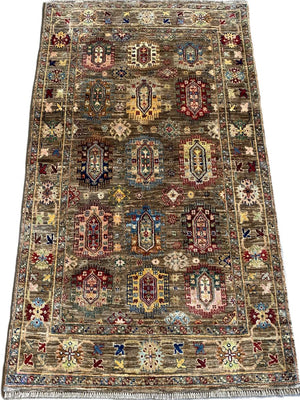 Hand-Knotted Afghan Chobi Rug