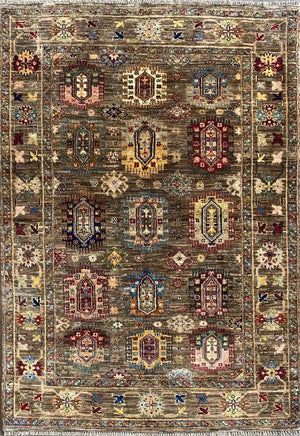 Hand-Knotted Afghan Chobi Rug