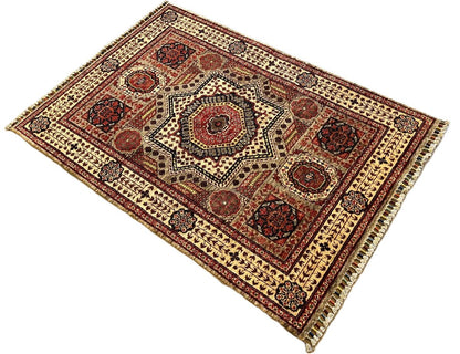 Hand-Woven Tribal Afghan Chobi Rug