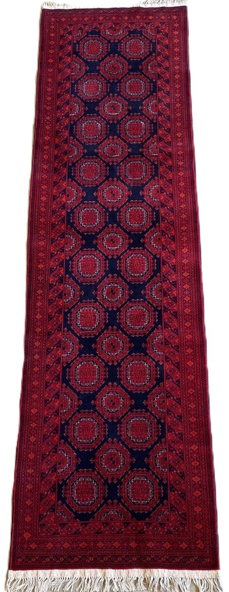 Hand-Knotted Tribal Afghan Kunduz Runner