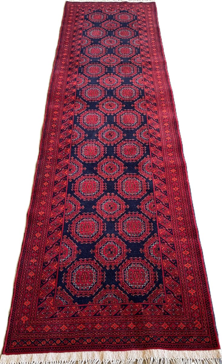 Hand-Knotted Tribal Afghan Kunduz Runner