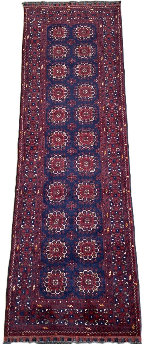 Hand-Knotted Tribal Afghan Kunduz Runner