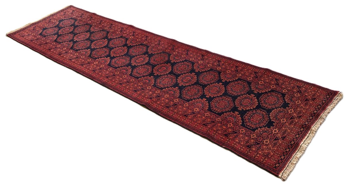 Hand-Knotted Tribal Afghan Kunduz Runner