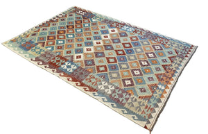 Hand-Woven Tribal Afghan Kazak Kilim