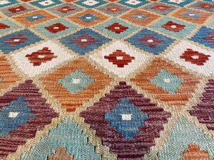 Hand-Woven Tribal Afghan Kazak Kilim